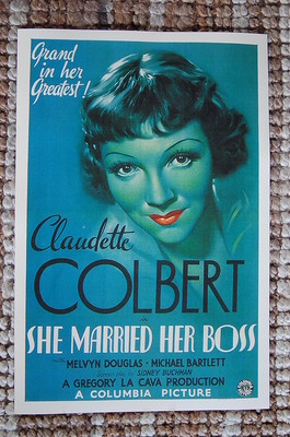 She Married Her Boss Lobby Card Poster Claudette Colbert