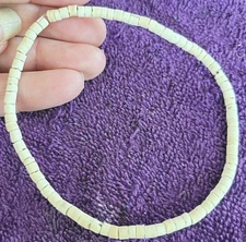 Anklet Hawaiian White Coconut Shell - Hawaiian Surfer Island Sun Unique 9 1/2"