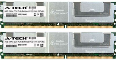 16GB Kit 2x 8GB PC2-5300 Server ECC FB-DIMM 240-Pin DDR2 667MHz