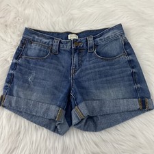 J Crew womens cuffed light distress shorts size 24 cotton
