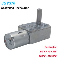 Worm Gear Motor DC 6V 12V 24V Φ8mm High Torque Self-Locking 6RPM-210RPM JGY370