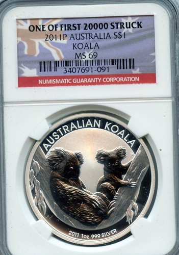 2011 Silver 1st strike Koala dollar (NGC MS 69 )