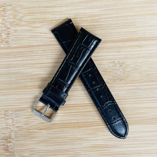 Pu Leather Black Watch Strap 15-16-18-20-22mm Buckle C6 Watchband Hot T0R8 - Picture 6 of 22