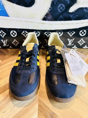 Wales Bonner x Samba Collegiate Navy Yellow-S42595 Men's 8.5 Rare