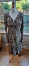Ghost Green Ditsy Print Tea Dress L Fits 12 Floral Mother Pearl Buttons Boho