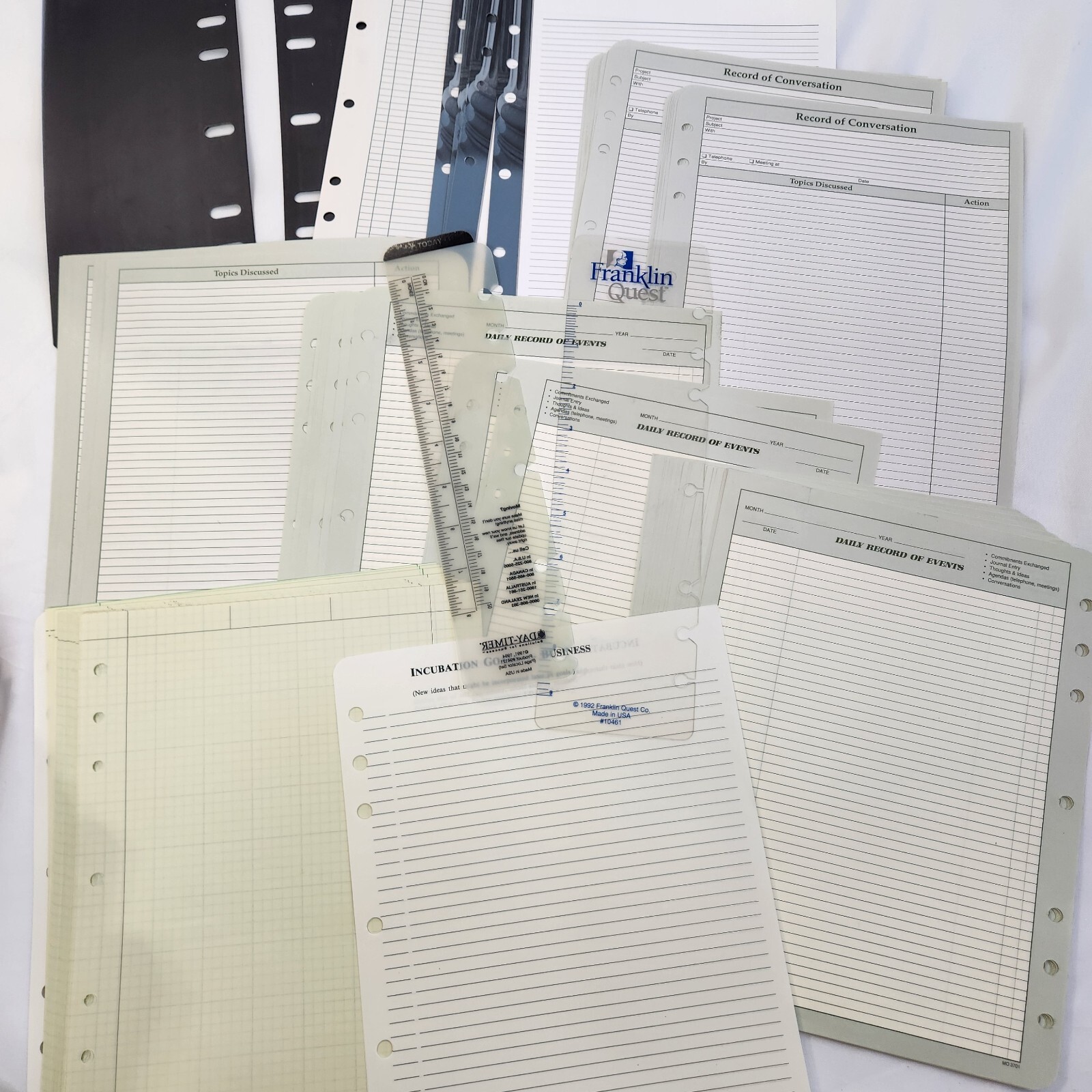 Franklin Covey Monarch Planner Refill Pages Paper End Board Lined Blank