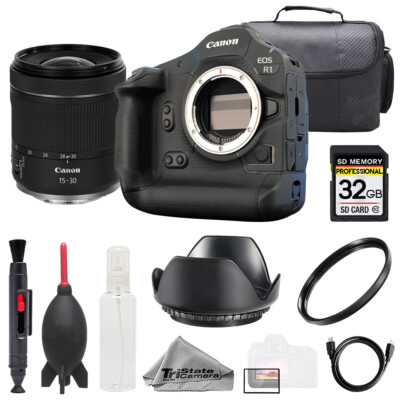 Canon EOS R1 + RF 15-30mm f/4.5-6.3 IS STM Lens +32GB+ UV Filter- Basic Kit