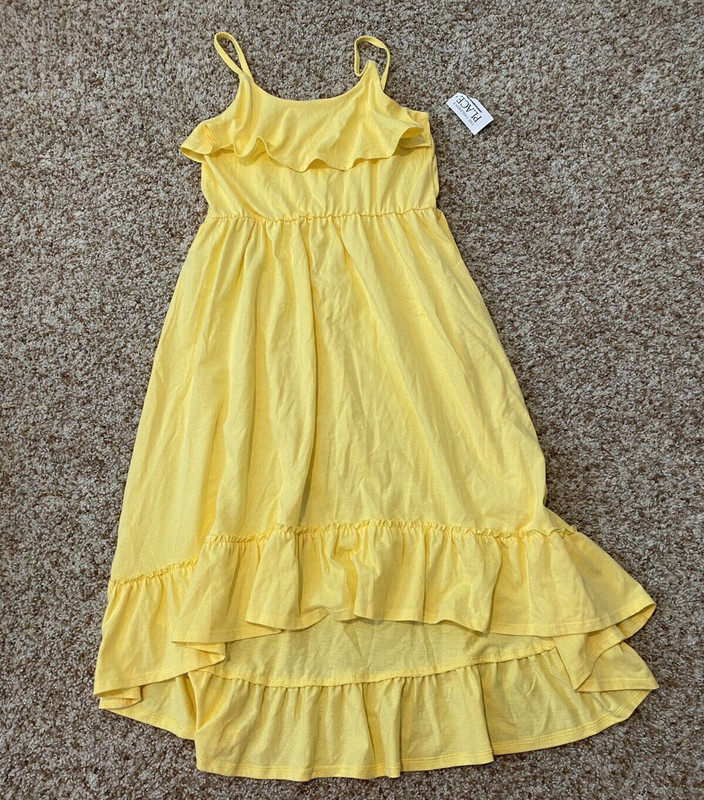 The Children's Place Spring Time Yellow Hi Low Maxi Dress L 10/12