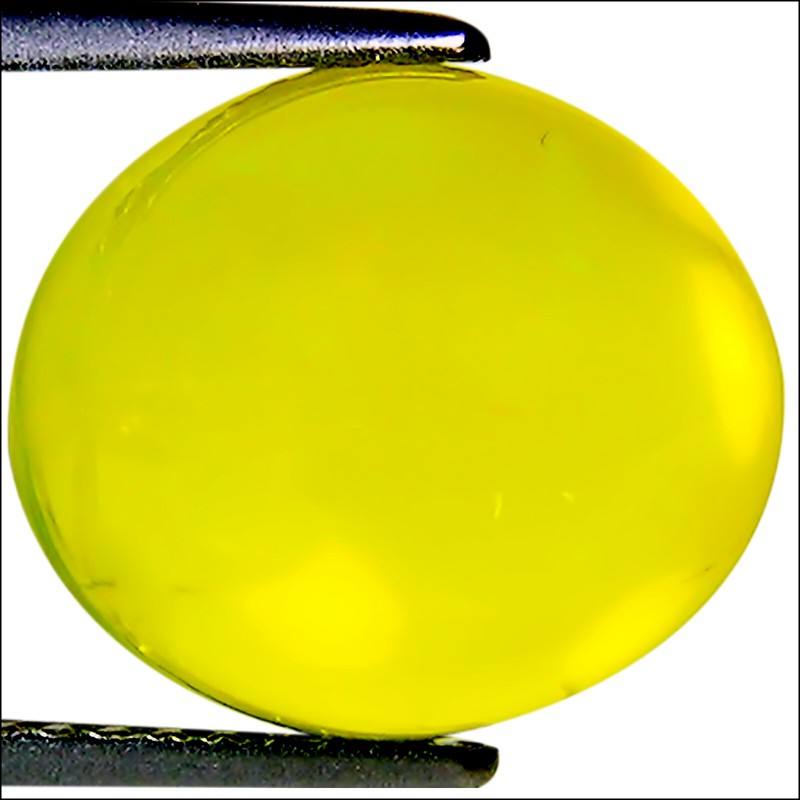 3.75 ct Natural Ethiopian Cabochon Yellow Opal Gemstone Yellow Color Oval Cut