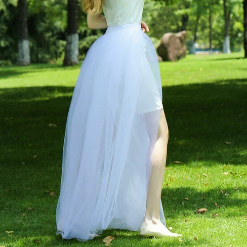 Mujeres Medio bullicioso tul tutú falda malla larga burlesca enagua vestido elegante - Imagen 6 de 18