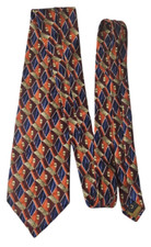 Robert Talbott Studio Silk Tie 4" x 58" Black Blue Brown Gold Orange Geo USA