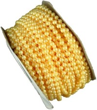 Pearl Plastic Beads on a String 4MM Faux Craft ROLL 24 yds yellow 