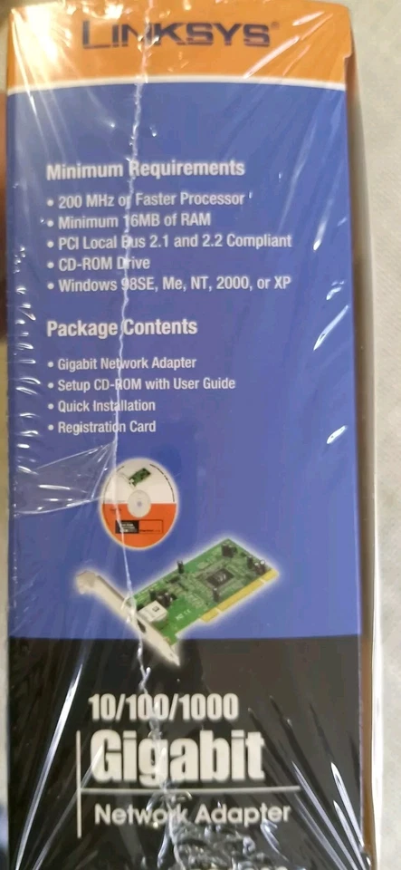 NEW BOXED Linksys EG1032 10/100/1000 Gigabit PCI Network Ethernet Adapter Card - Image 4 of 4