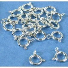 20 Spring Ring Clasps Sterling Silver 7mm Chain Part