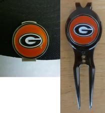 Georgia Bulldogs 1" NCAA Golf Ball Marker 2-sided Hat Clip or Divot Tool w/Clip
