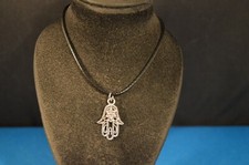 HAMSA CHARM PENDANT - NECKLACE Fashion Jewelry USA No Evil Eye GOOD LUCK black