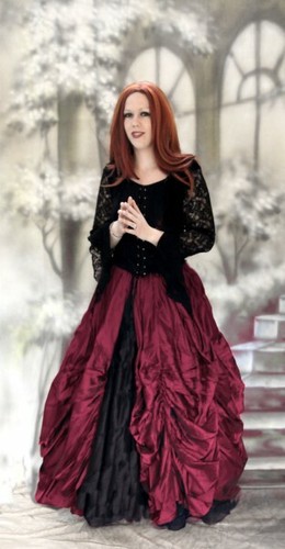 Gonna medievale gotica vittoriana gonna da sposa gonna a ballo nera verde 36 38 40 42 - Foto 9 di 20