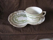 Stunning Antique Porcelain Tray and Cup Set, Victorian Type circa 1900