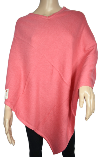 NHZ Exclusive Cashmere Poncho Coral 