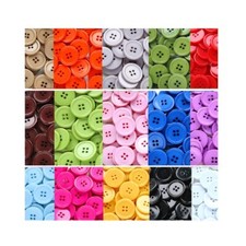 1 Inch 25mm 15 Colors Assorted Buttons Sewing Flatback Button Multicolors Pac...