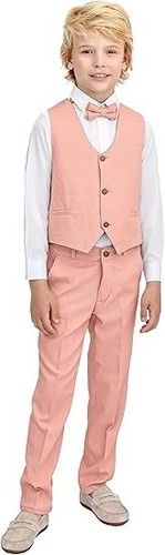 Boys' Suits Summer Beach Wedding Groom Formal Wear Tuxedo Vest Pants Two Pieces - Picture 25 of 27