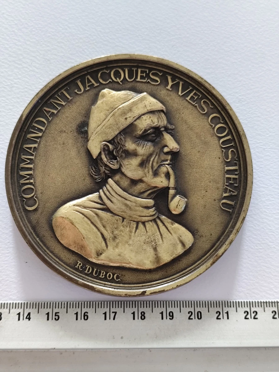 Médaille Jean-Yves Cousteau En Bronze - Pièce De Collection Océanographie