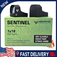 Swampfox Sentinel 1x16mm 3MOA RMSc Micro Reflex Green Red Dot Sight  Auto new