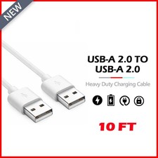 B2G1 FREE USB2.0 Male to Male Cable Cord for Data Transfer Hard Drive Black 10FT
