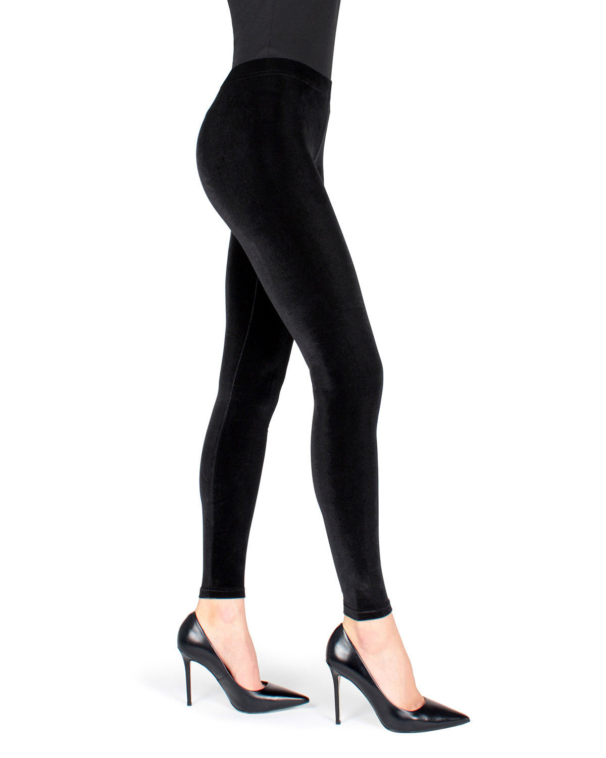 Leggings de terciopelo pantera negros para mujer-image