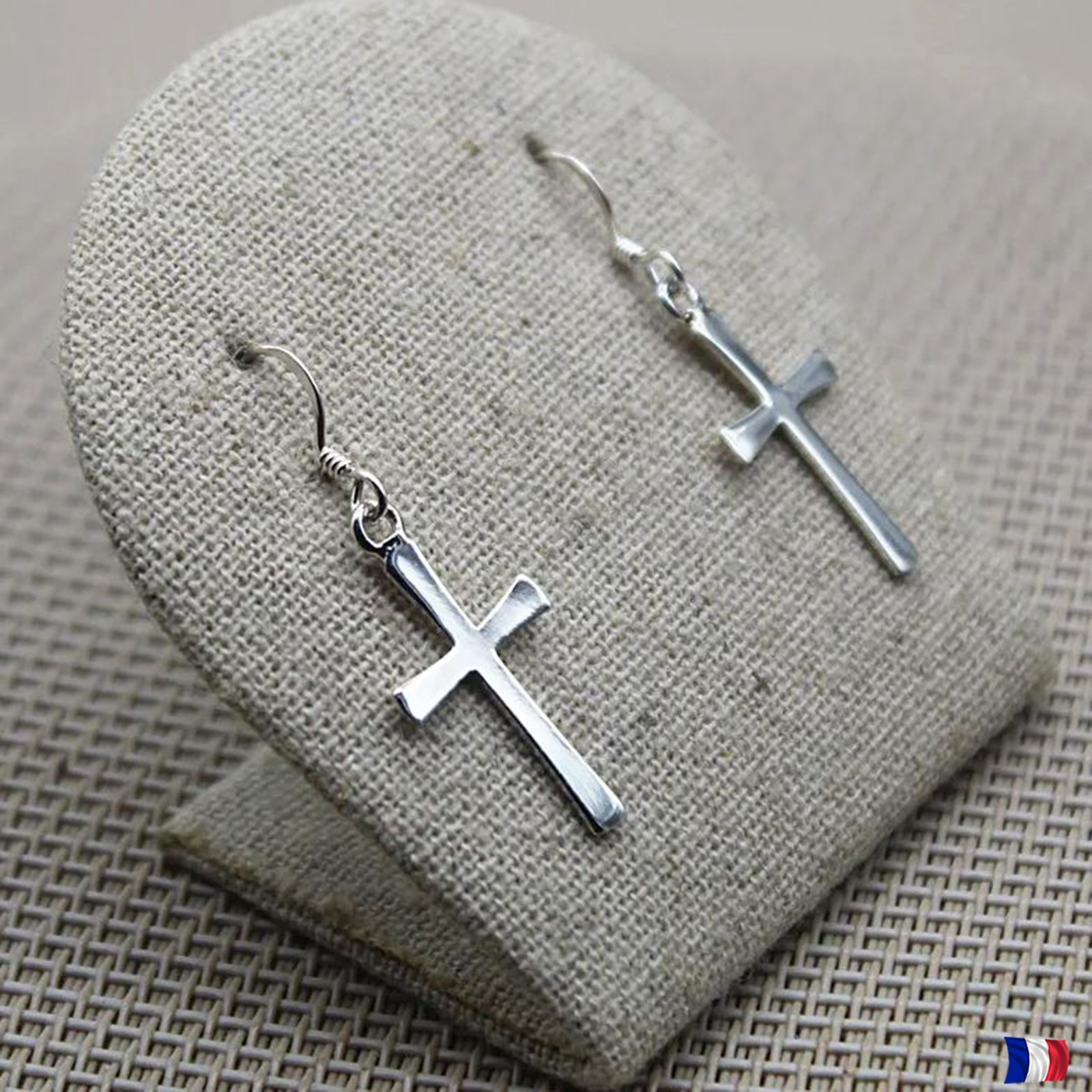 Boucles d'oreilles croix argent 925 femme à porter au quotidien