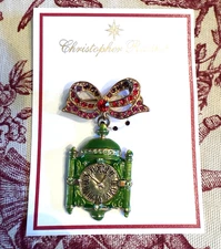 Rare Marshall Fields Clock pin by Christopher Radko
