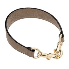 14.17 Inch PU Leather Short Bag Strap with Clasp, Dark Khaki, Gold Buckle