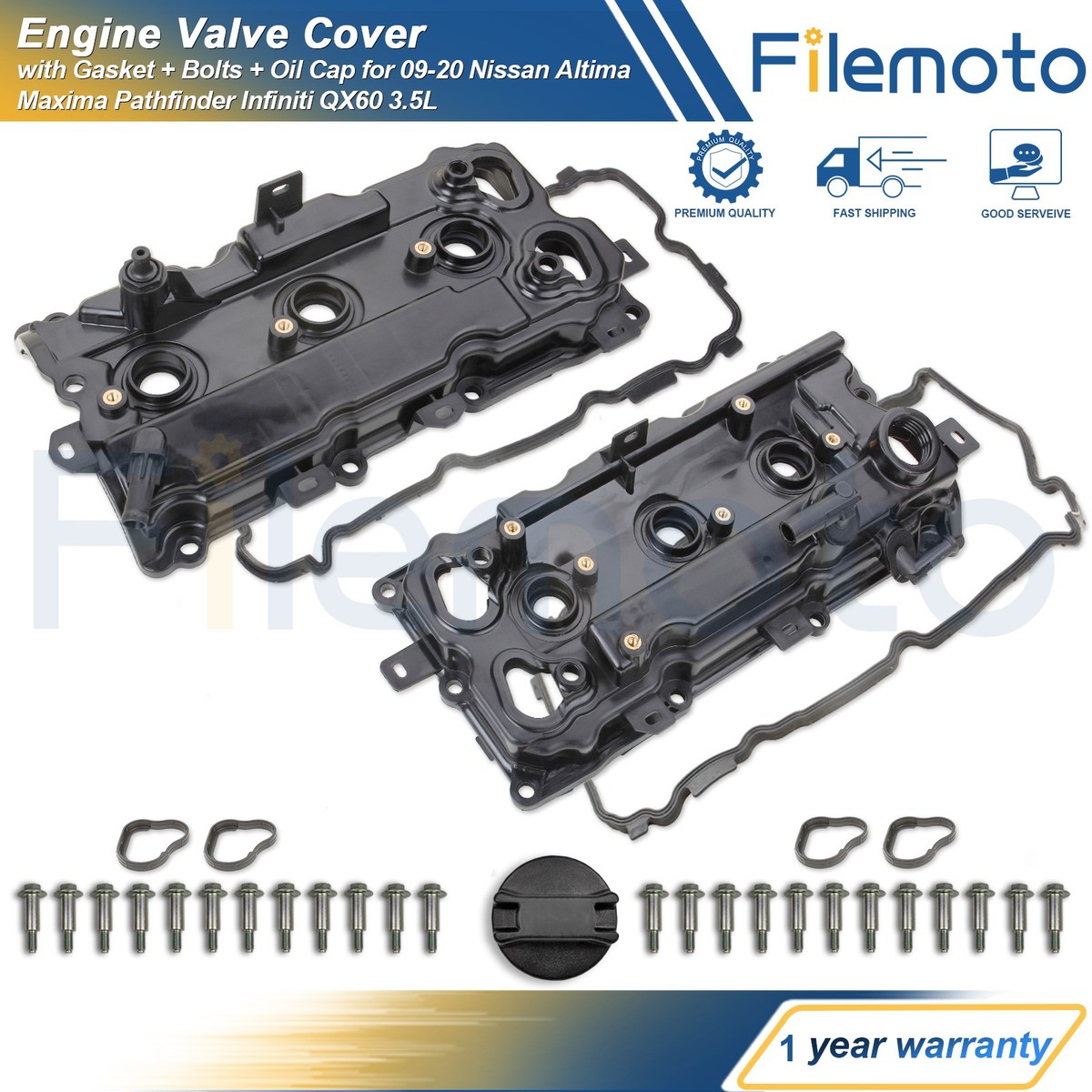 ⭐Valve Covers w/ Gasket for 09-20 Nissan Altima Maxima Pathfinder