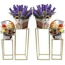 Gold Metal Column Flower Stand Wedding Party Backdrop Centerpiece Rack 4Pcs US