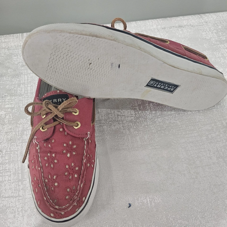 Zapatos informales Sperry Top Sider para mujer talla 9,1/2 rosa marfil floral tela barco Foto 4 de 4
