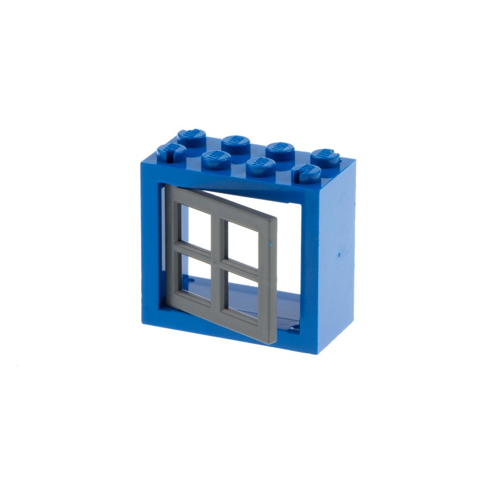 1x LEGO Window Frame 2x4x3 Blue Fensterkreuz Neu-Dunkel Grey 4133 4132c03