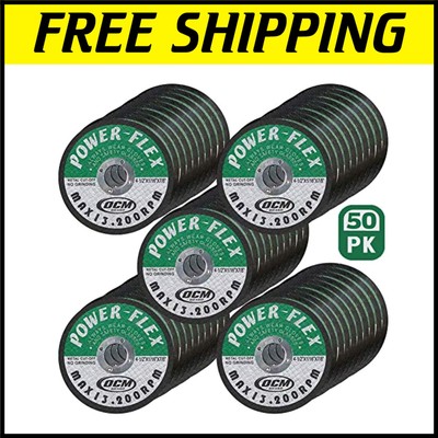 Durable Aluminum Oxide Cut-Off Wheels 50-Pack - 4.5'' Angle Grinder Discs