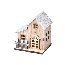 LED Wooden Christmas House – Light-Up Chalet Tabletop Decoration