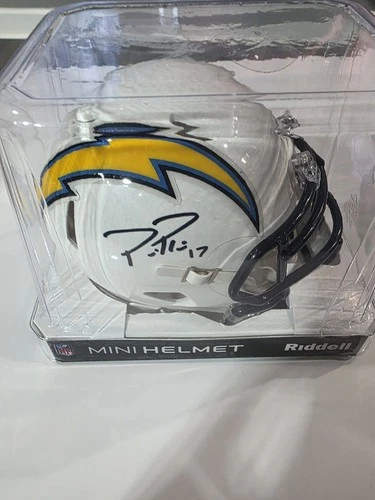 🔥Philip Rivers San Diego Chargers Signed Mini Helmet  Speed Fanatics AUTH🔥