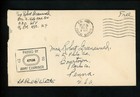 US Postal History Military Free WWII Censor BPO 1 1944 Coldfield Britain to PA — photo 1
