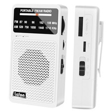 Portable Radio AM FM, Pocket AM FM Radios with Excellent Reception, White