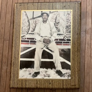 Antique African American Man Celluloid Metal Black Americana square table top