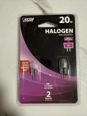 2 Bulbs Feit Electric 20w Halogen 12volt G4 Base Light Bulb