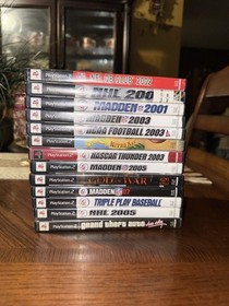 Sony PlayStation 2 Console Bundle w/ Controllers, Memory Cards, 13 Games