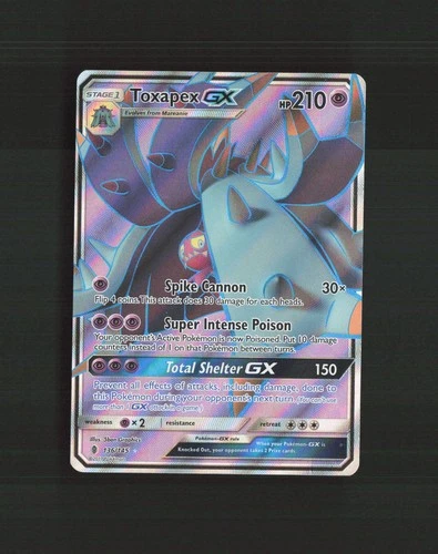 Toxapex GX 136/145 Guardians Rising Full Art Ultra Rare Holo Pokemon Card DMG