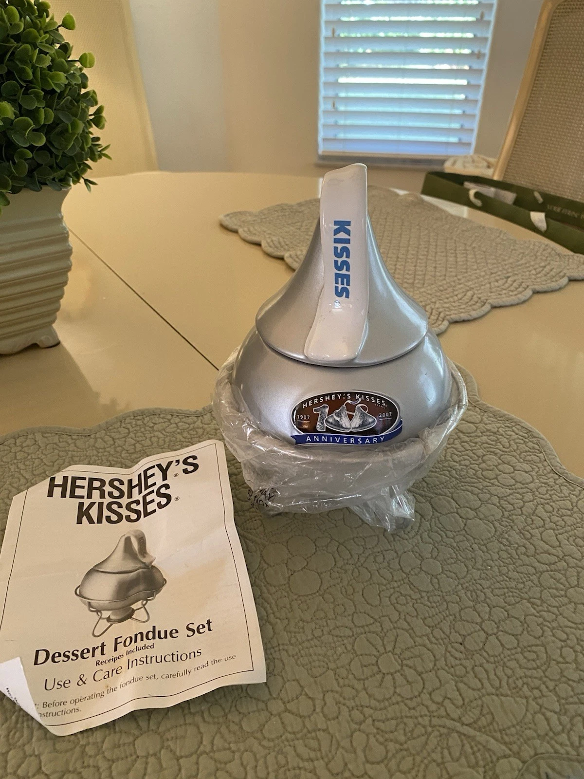 Hershey Kisses Fondue Set Silver 100th Anniversary Limited Edition Vintage