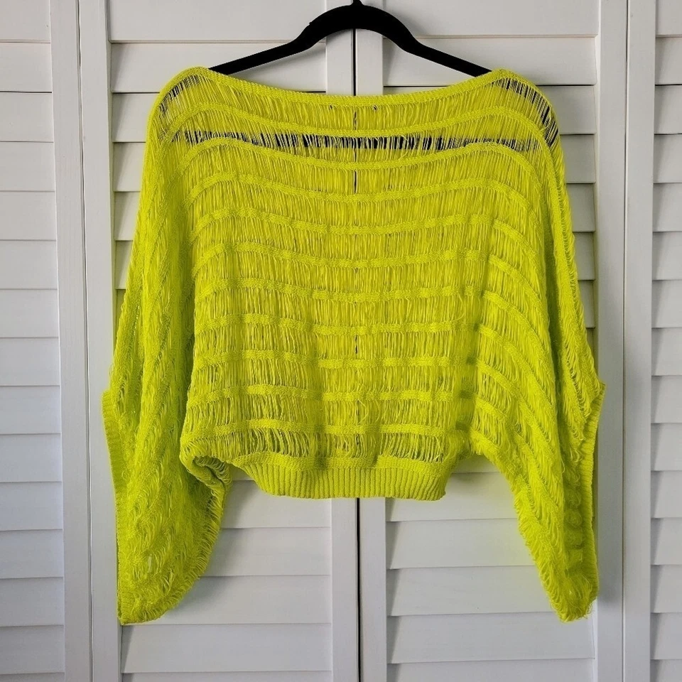 Top Rampage Verde Neón Brillante Talla S Y2K Bohemio Gran Tamaño Recortado Festival Rave Foto 4 de 4