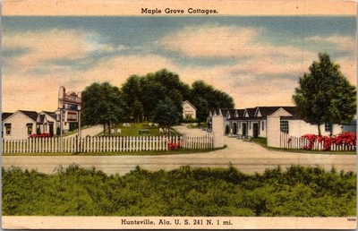 Vintage Postcard Maple Grove Cottages Huntsville Alabama AL H8