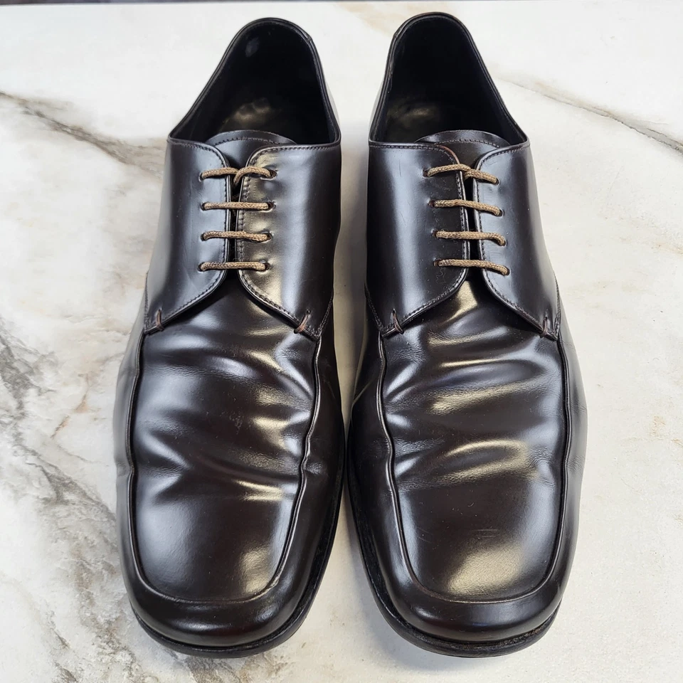 Prada Apron Toe Dark Brown Oxfords Men's Size 11 EE - Image 4 of 4