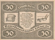 50 fenigów Notgeld, Okręgowy Związek Löbau w Saksonii, 30 czerwca 1921